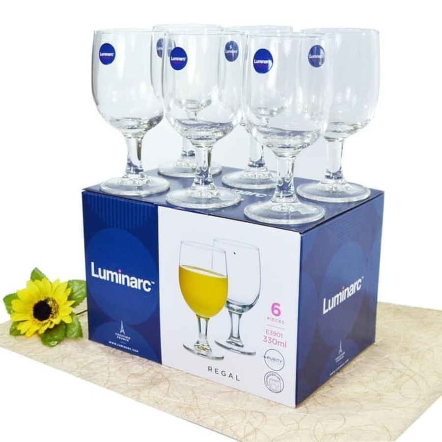 Luminarc Regal Water Goblet / Gelas goblet kaki 330ML/ 11Oz - 6 PCS