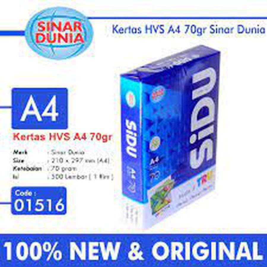 KERTAS HVS A4 70 GRAM SIDU