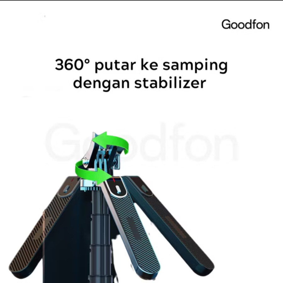 GOODFON P185 Tripod Bluetooth Tongsis Selfie STick Remote Control Stabilizer - samping