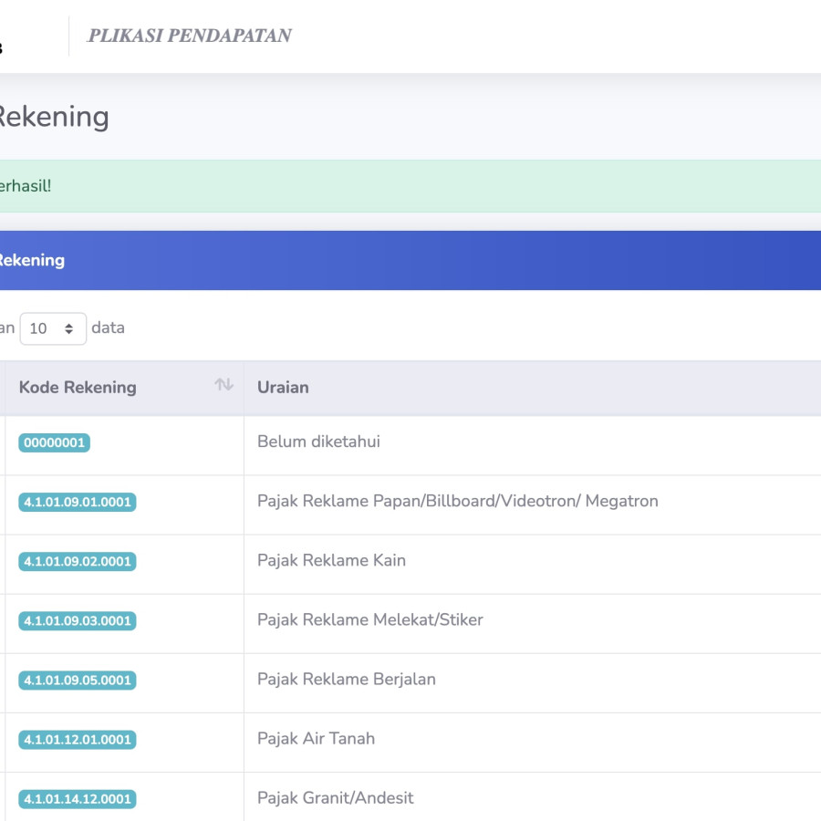 Aplikasi SOPAN (Sistem Olah Pendapatan) - samping