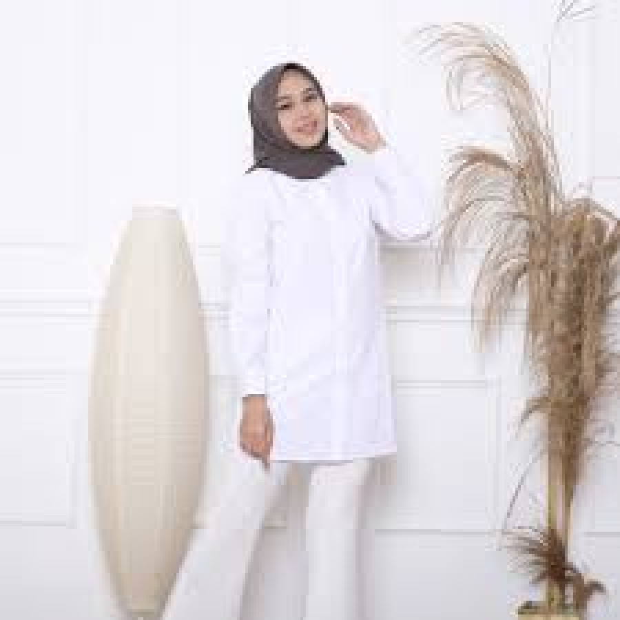 Baju Koko Putih Polos (Pria dan Wanita) - detail