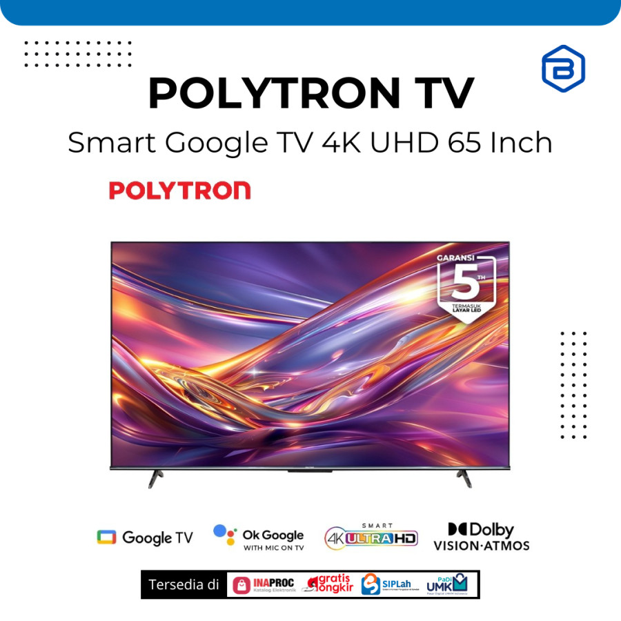 POLYTRON Smart Google TV 4K UHD 65 Inch PLD 65UG5959