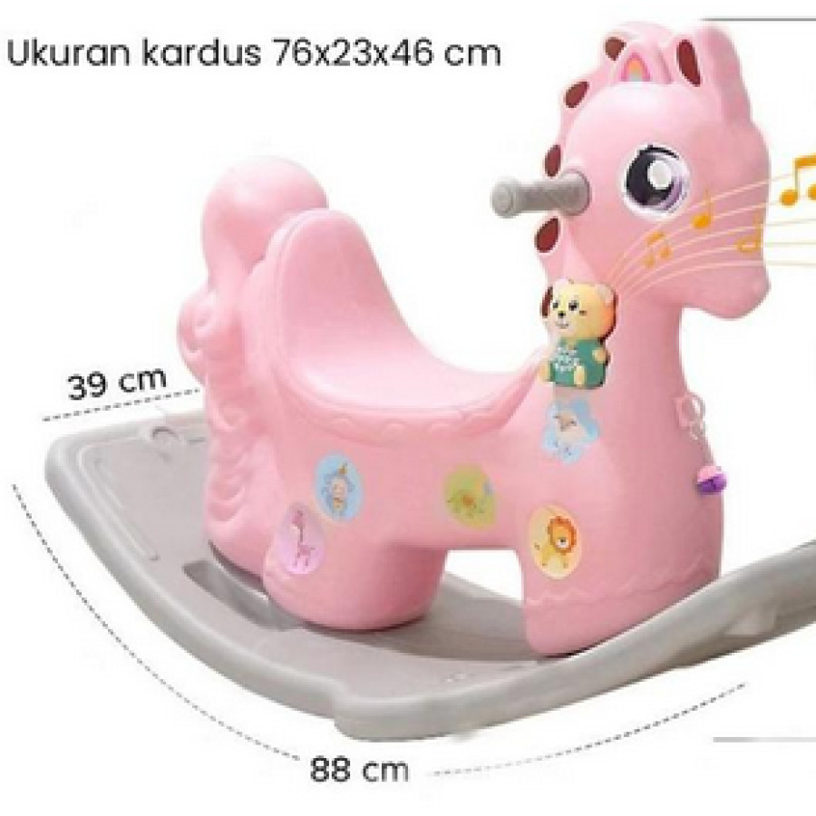 Set Permainan Anak (Matras Puzzle, Kuda Goyang, dan Perosotan) - samping
