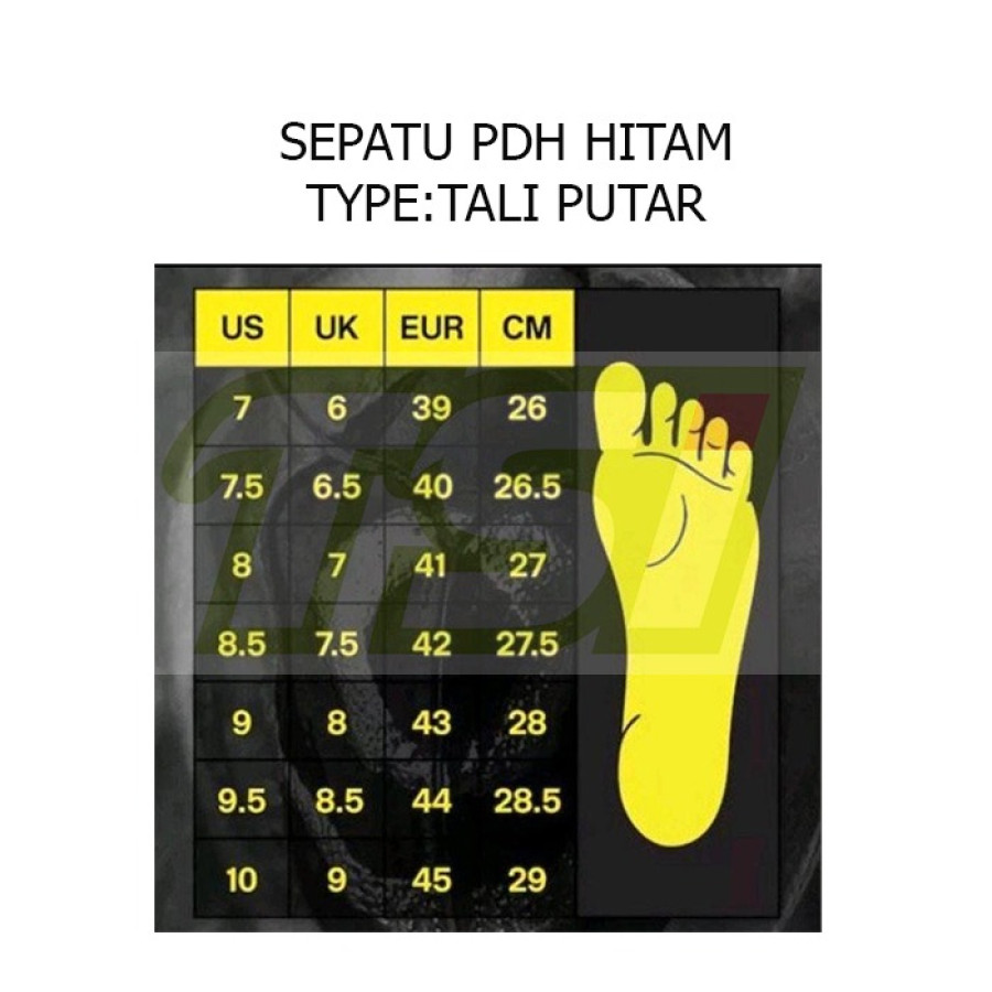 SEPATU PDH HITAM TALI PUTAR - depan