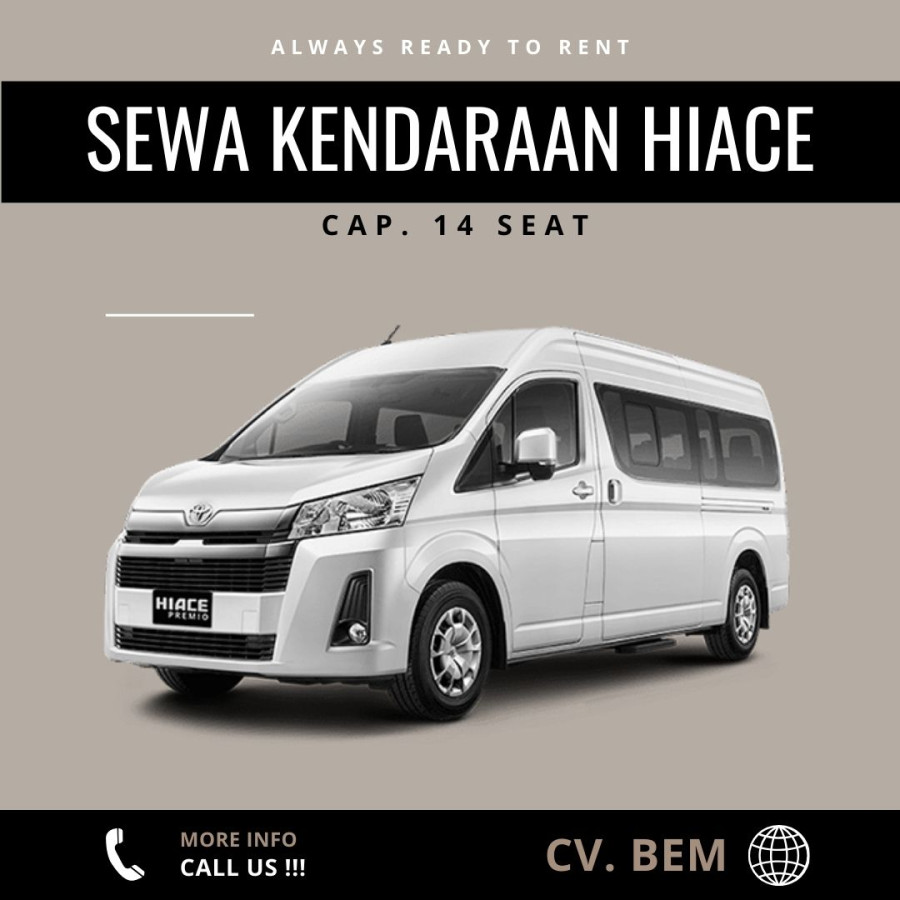PERSEWAAN KENDARAAN MINI BUS/HIACE