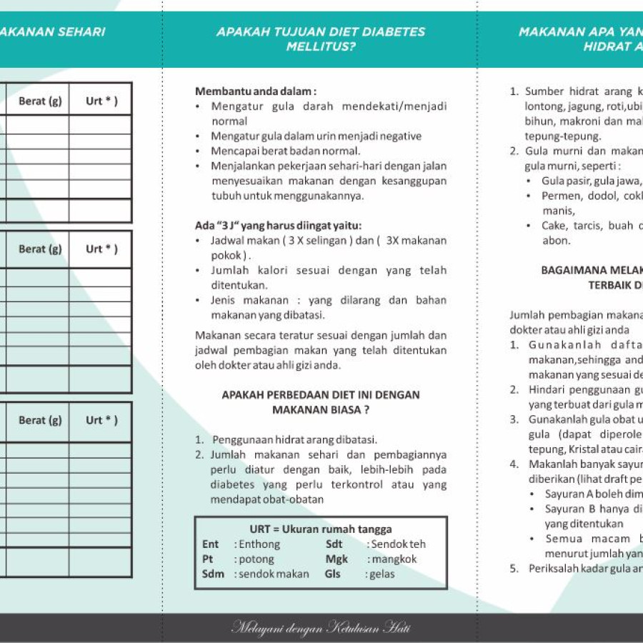 Brosur Lipat Diet Diabetes Melitus - samping