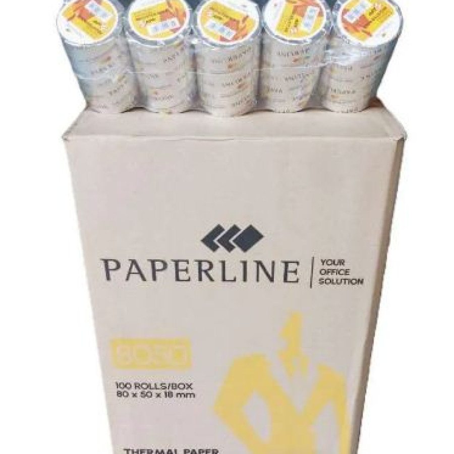 Kertas Termal 80x50x18 mm merk Paperline - samping