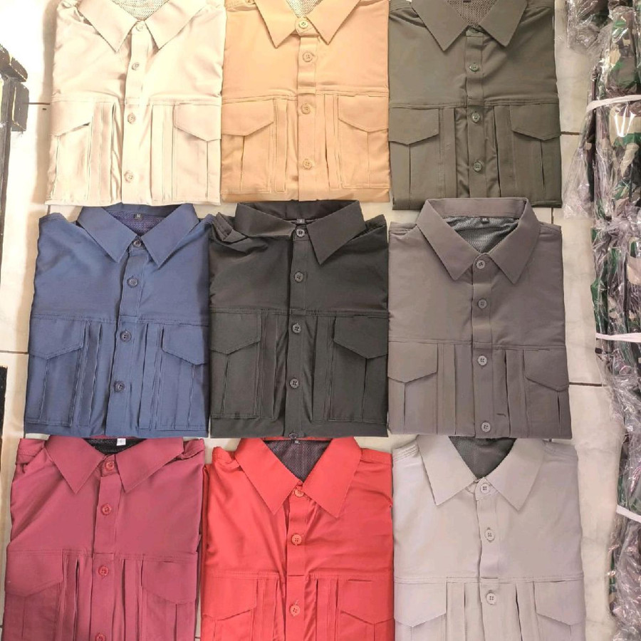 Kemeja Tactical Lengan Panjang - depan