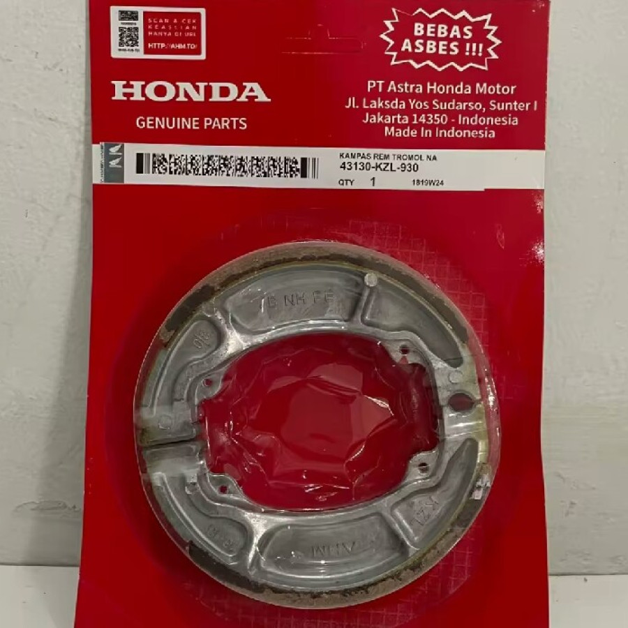 Kampas rem belakang vario beat original Honda