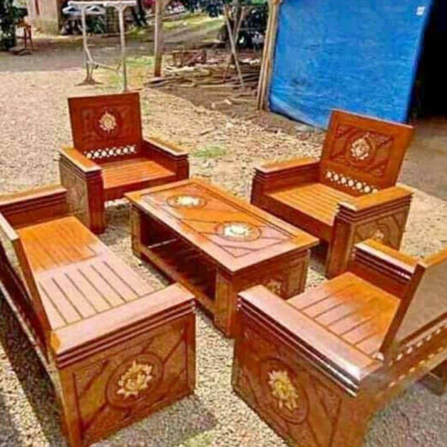 SOFA KURSI TAMU MINIMALIS KAYU JATI 2111 - depan