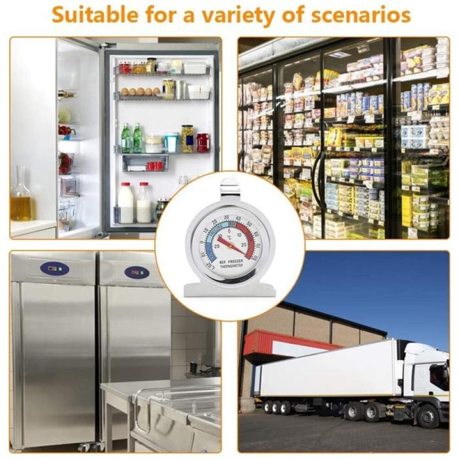 Termometer Kulkas Freezer Analog Stainless - samping