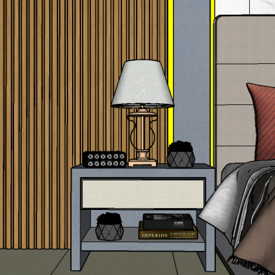 Nakas Simpel untuk Tempat Tidur - samping