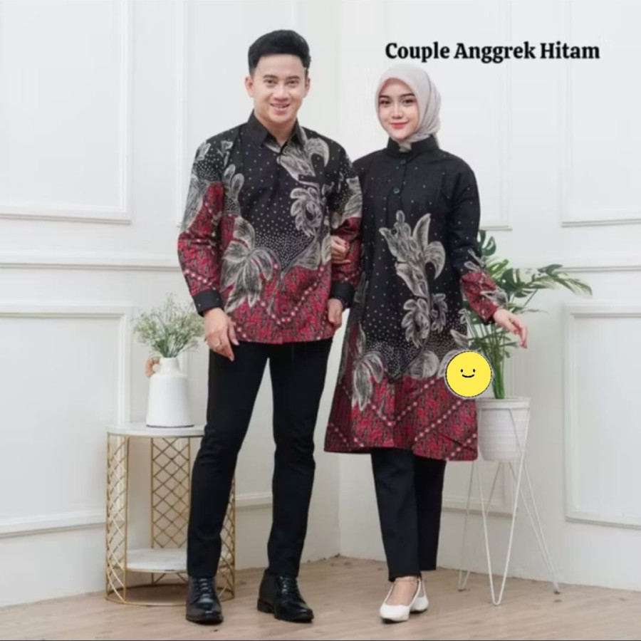 Baju Batik Lengan Panjang Pria Wanita - depan
