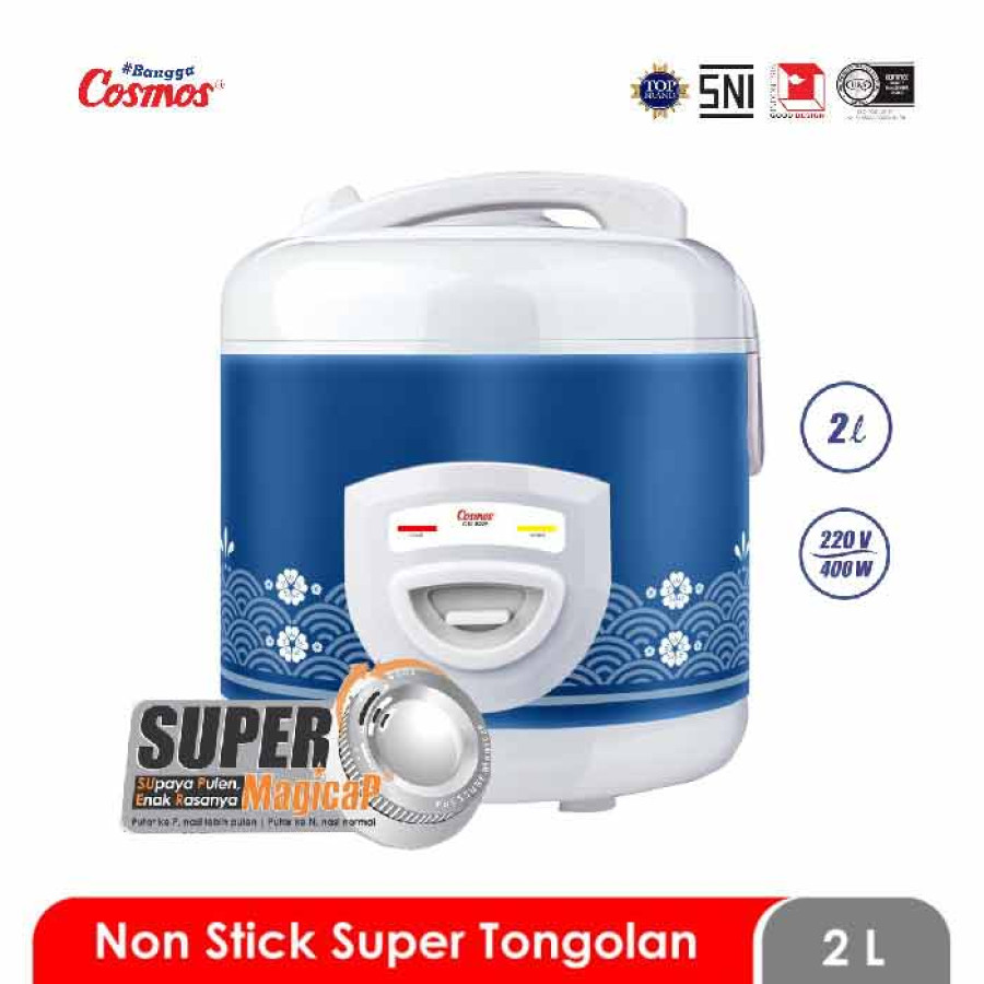 Cosmos Rice Cooker Andara Series Non Stick 3in1 2 L - CRJ8229WBS | CRJ-8229 WBS