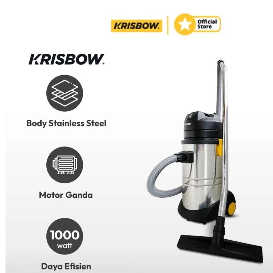 Krisbow Vacuum Penghisap Debu Kering & Basah 30 Ltr - samping