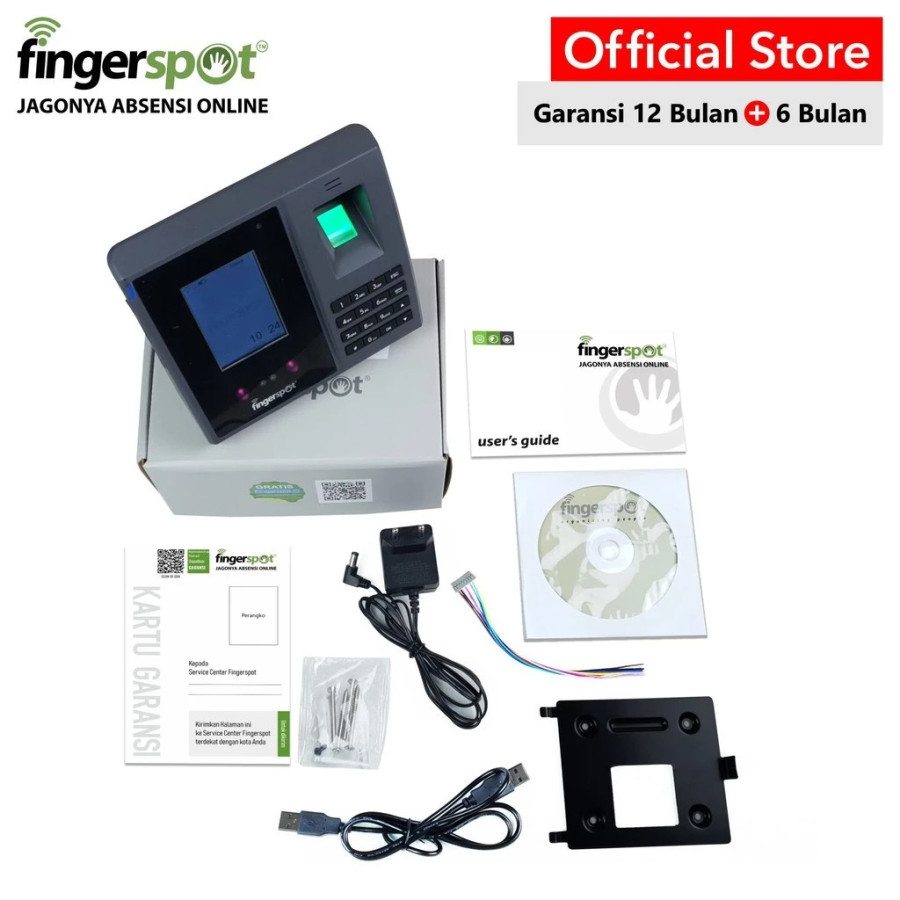 Mesin Absensi Wajah Sidik Jari Fingerprint WiFi - Fingerspot Revo WF 206 BNC - Akses Kontrol Pintu - depan