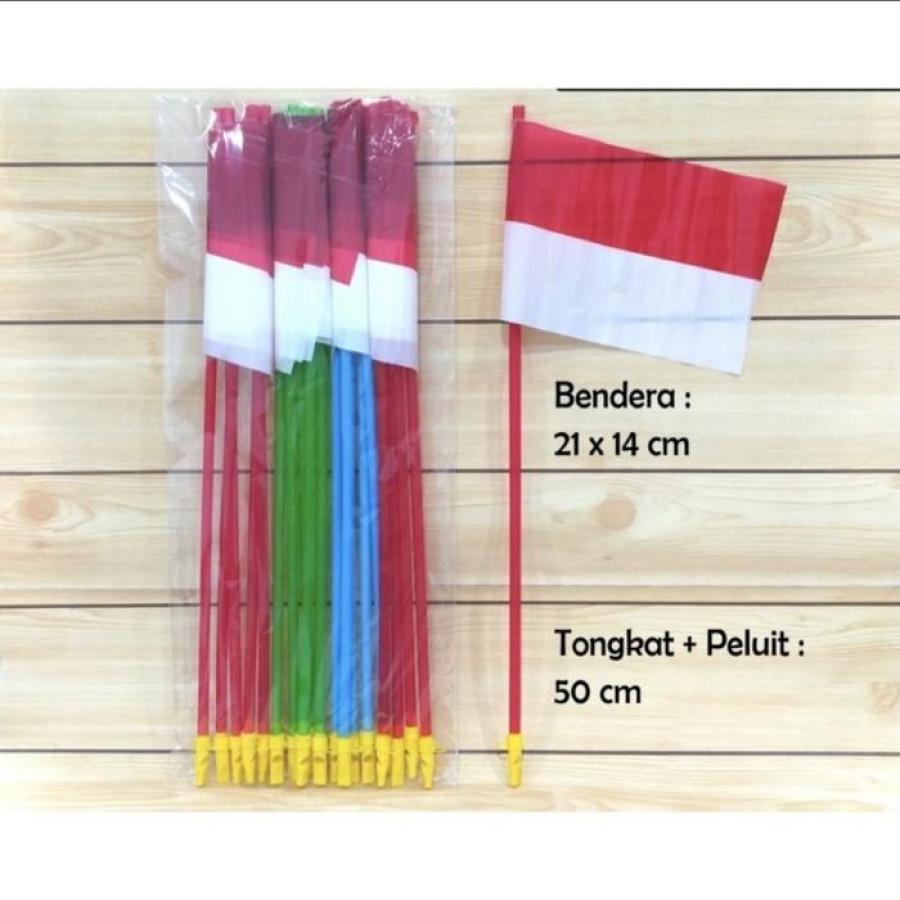 Bendera Merah Putih (Plastik+Tongkat+Peluit)