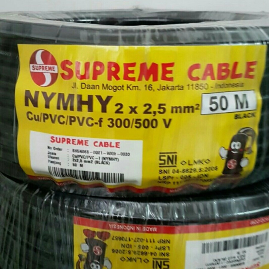 KABEL LISTRIK NYMHY  2 x 2,5MM