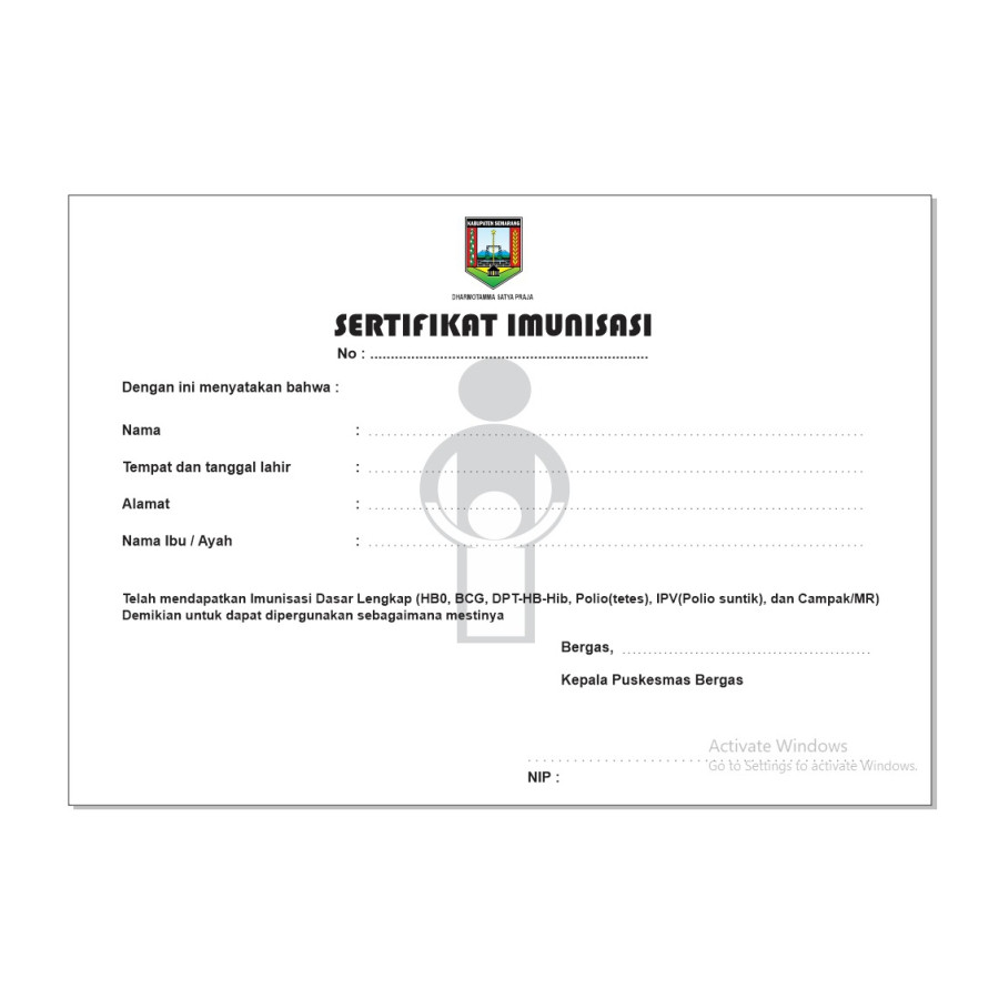 Cetak Blangko Imunisasi