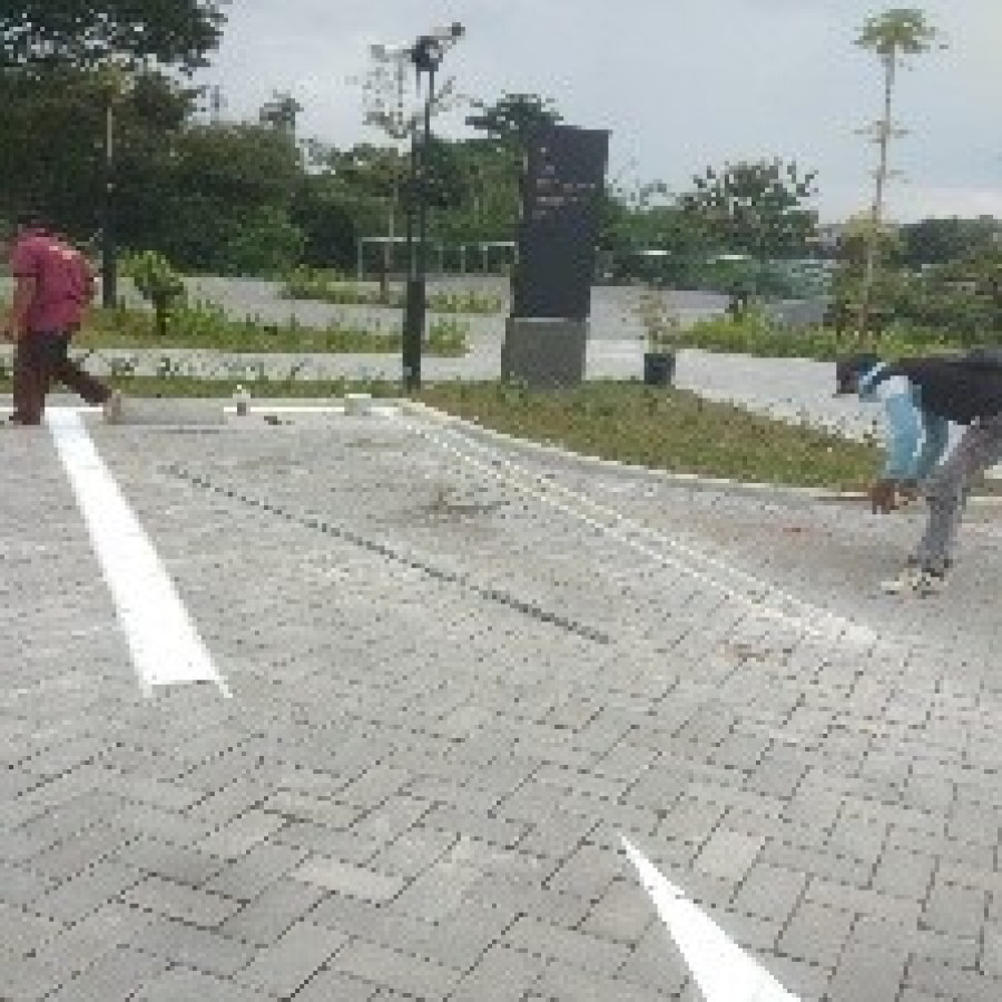 PENGECATAN MARKA PAVING - utama