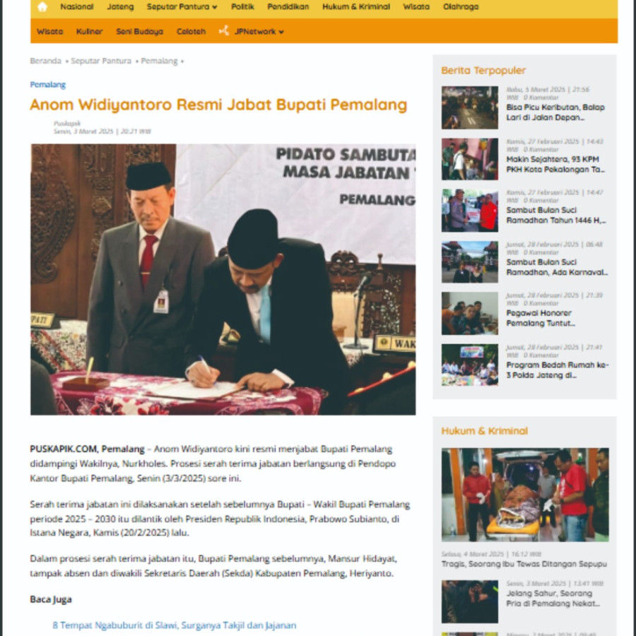 IKLAN PUSKAPIK - Advetorial atau Berita Foto Web