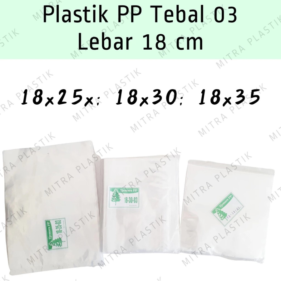 Plastik Bening PP Tebal 18x30 cm - depan