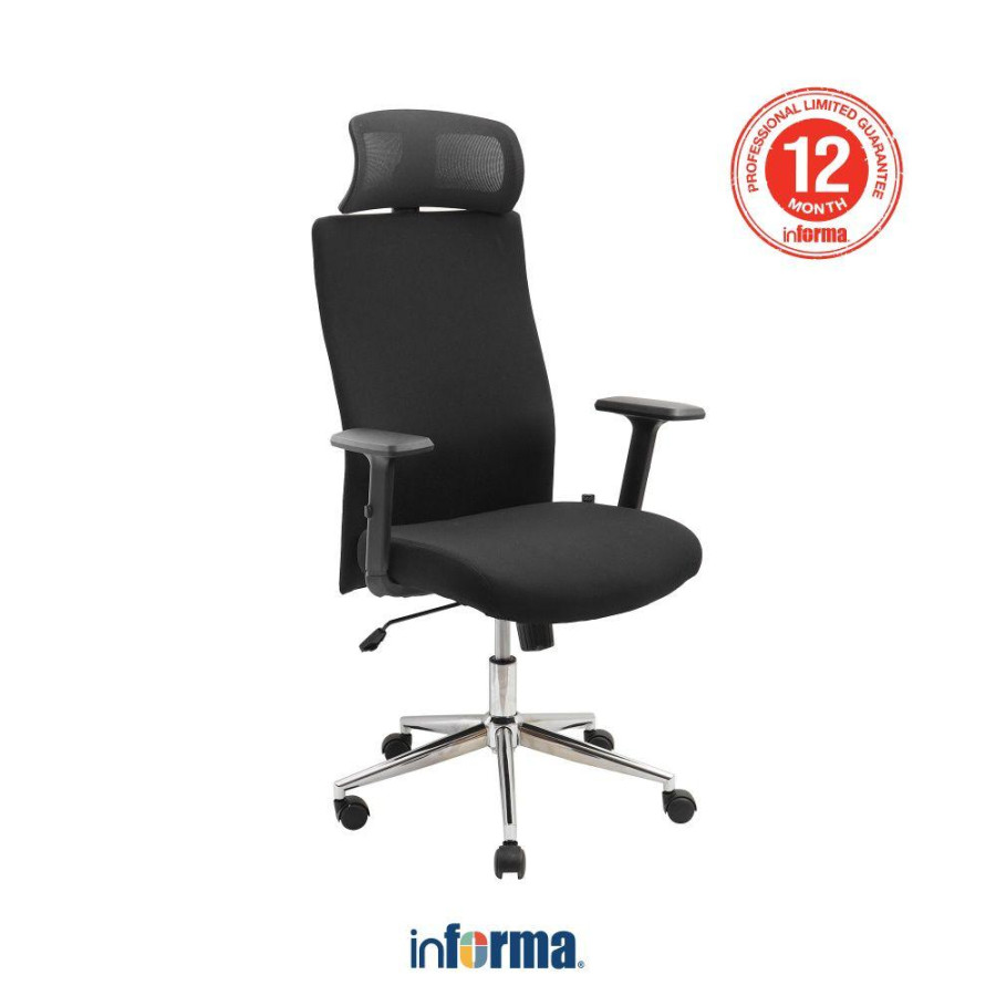 INFORMA LUKE KURSI KANTOR SANDARAN TINGGI - HITAM - utama
