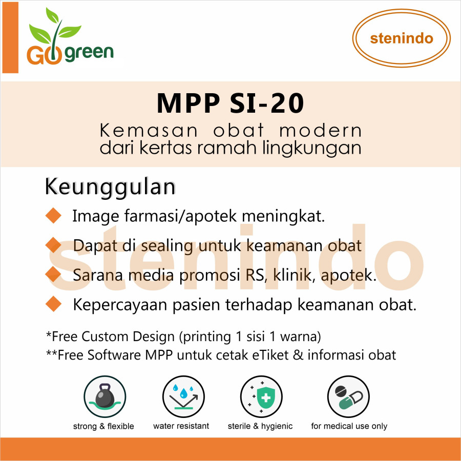 MPP (Medicine Packet Pocket) / Kantong Obat Berlogo - samping