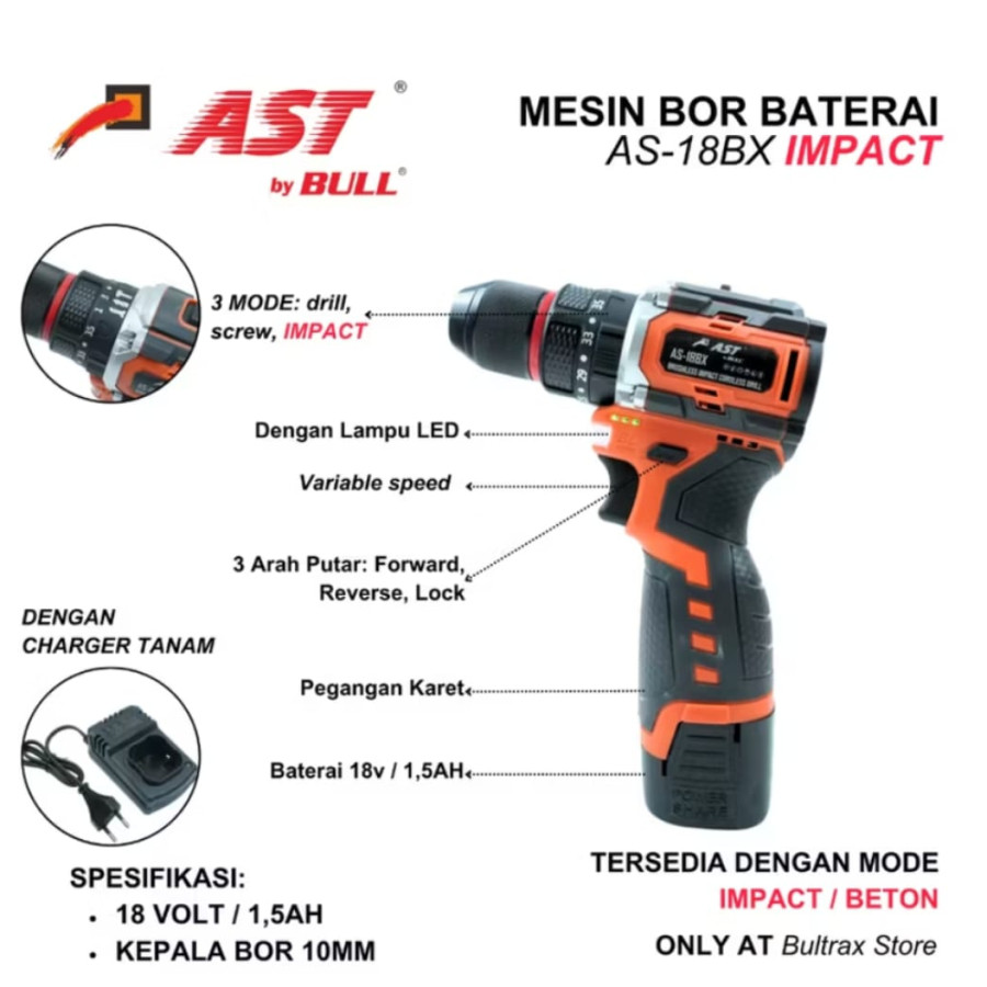 Bor Baterei 18BX Impact AST
