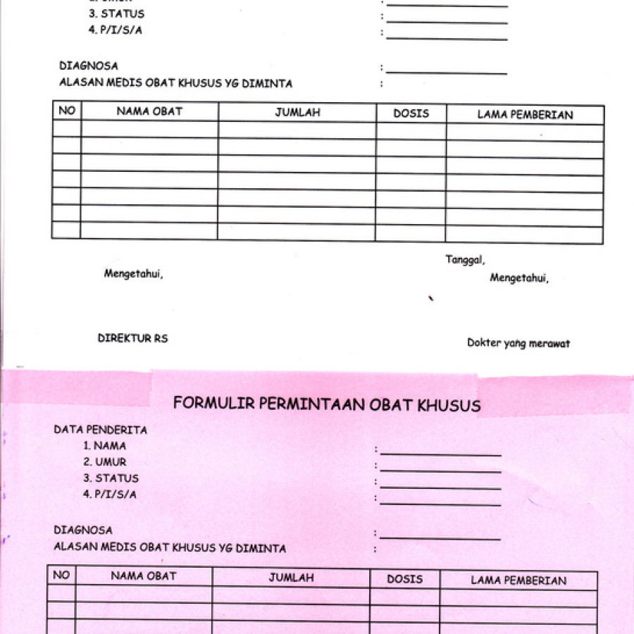 BLANGKO PERMINTAAN OBAT KHUSUS