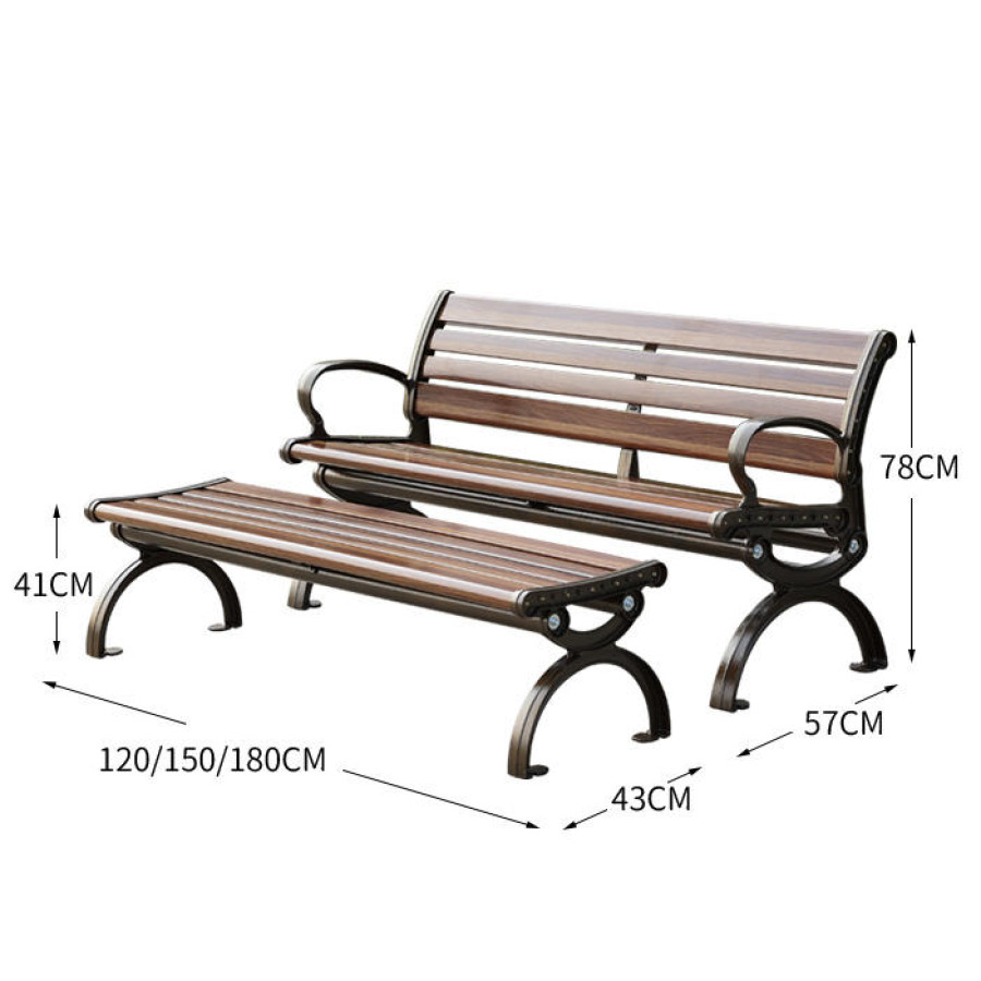 Kursi Taman Outdoor Full Besi Antik HR518 - samping