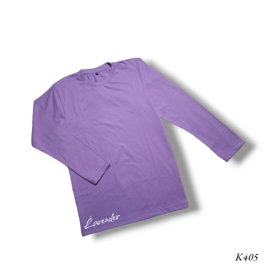 Kaos polos katun combed 24s warna lavender lavender - utama