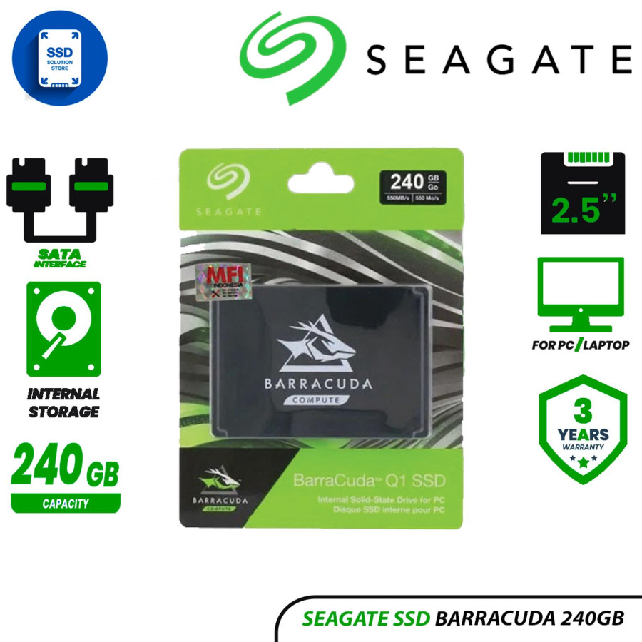 SSD Barracuda Seagate 240GB 3D NAND 2.5" SATA - utama