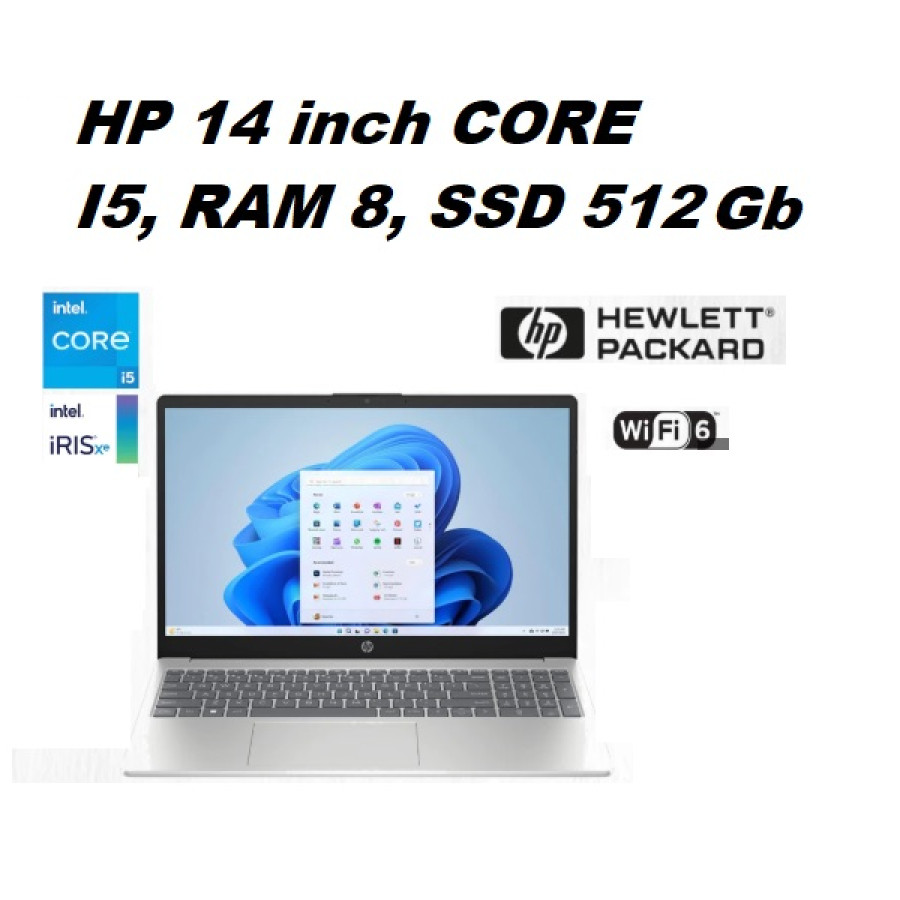 HP 14 inch CORE I5, RAM 8, SSD 512 Gb