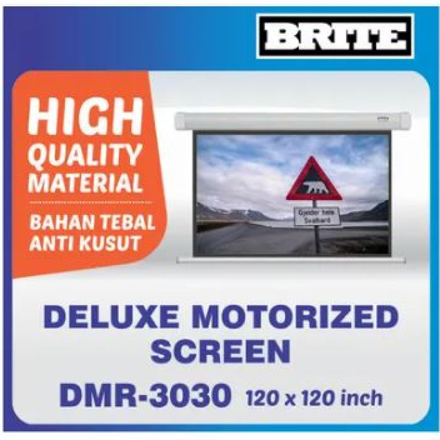 BRITE LAYAR PROYEKSI MOTORIZED DMR-3030 + INSTALASI