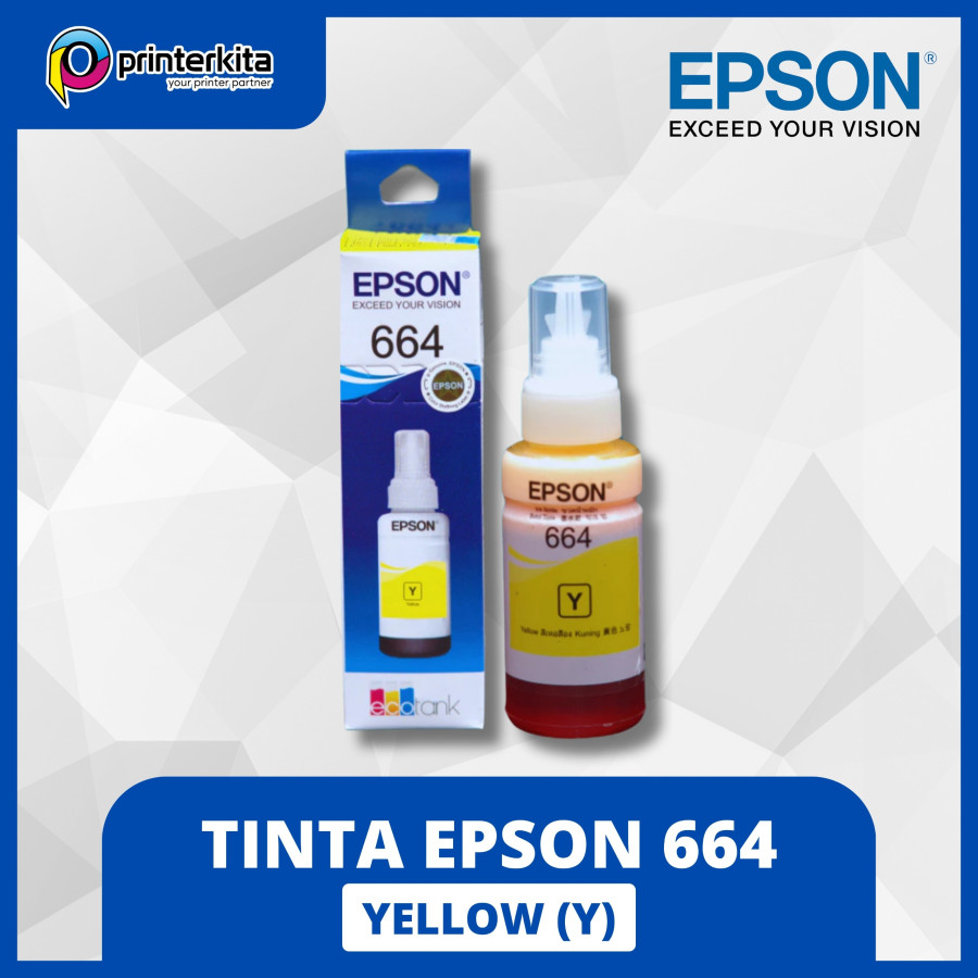 ORIGINAL INK EPSON T664 - YELLOW (PrinterKita)