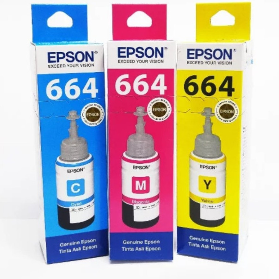 Tinta Printer Epson T664, Cyan, Magenta, Yellow