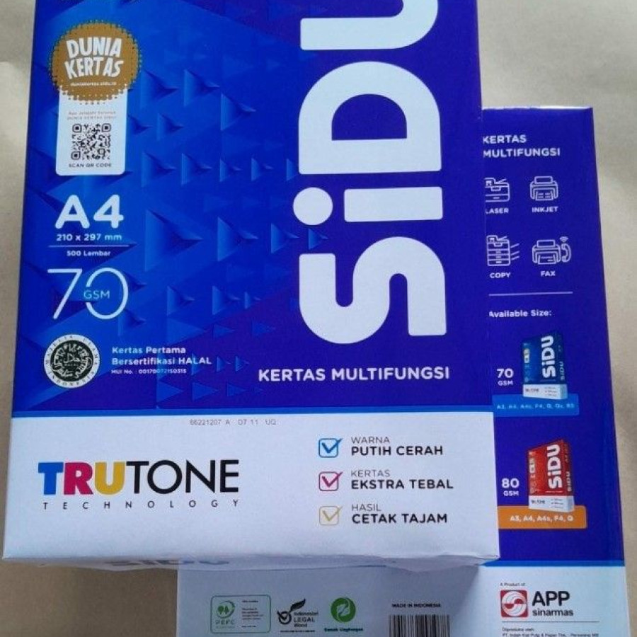 Kertas HVS A4 Sinar Dunia (SIDU) 70 gr / Rim