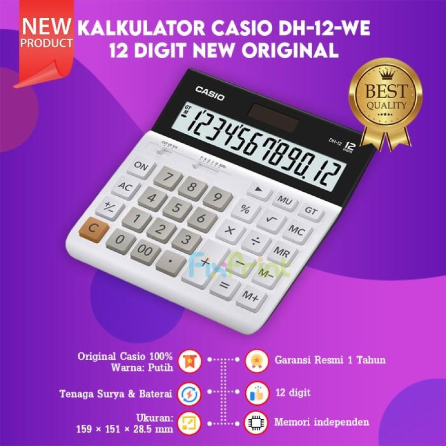 Kalkulator 12 Digit Casio - depan