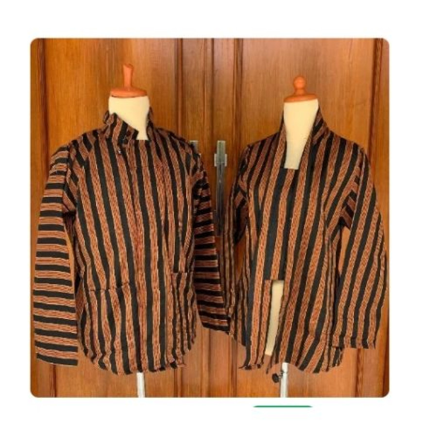 Baju Sorjan Lurik Coklat Pria