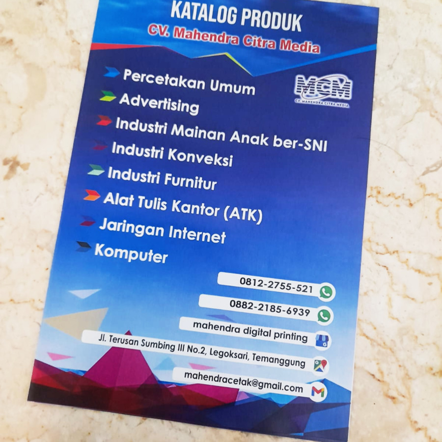 CETAK KERTAS IVORY F4  FULL COLOR 1 MUKA