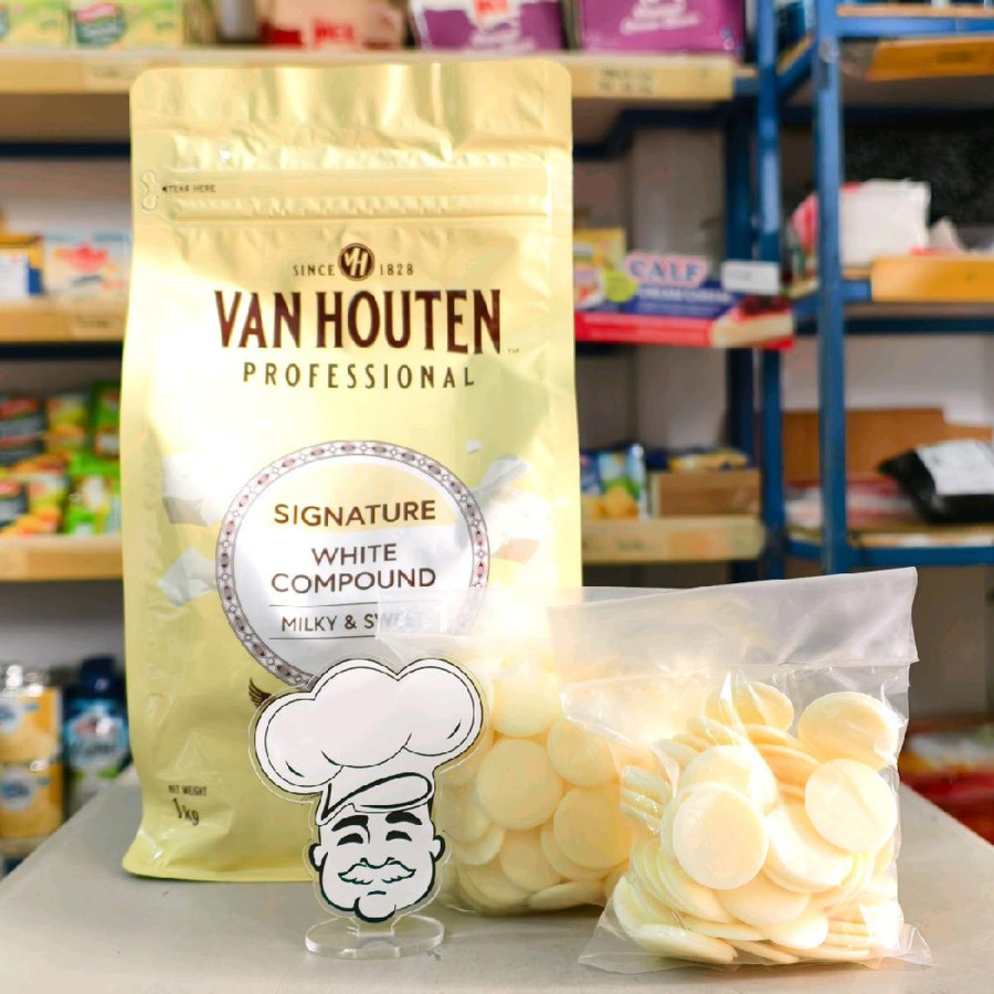 Dark/White Coklat Compound van Houten - depan