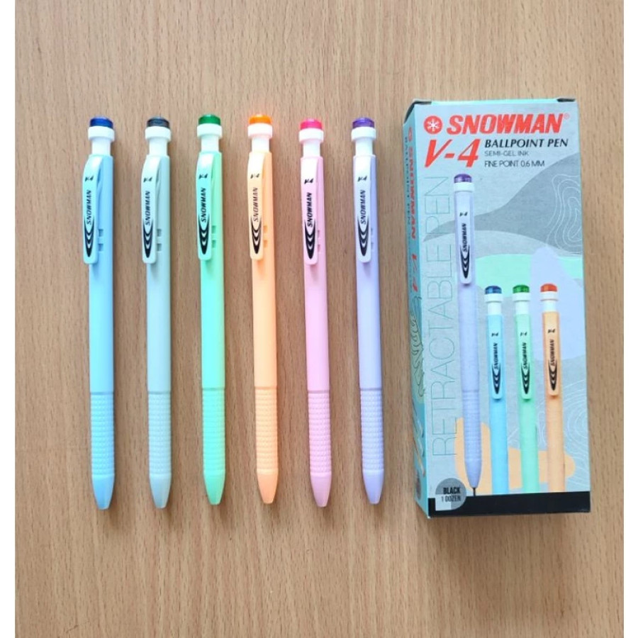 Pulpen Semi-Gel Snowman V4 0.7mm - depan