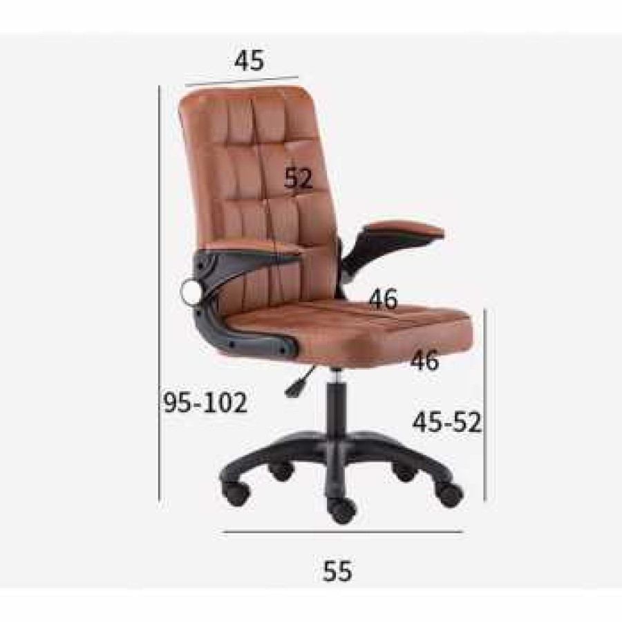 Comfort Kursi Kerja Kantor Office Chair Lift Swivel Fabric - C032 - Black - samping