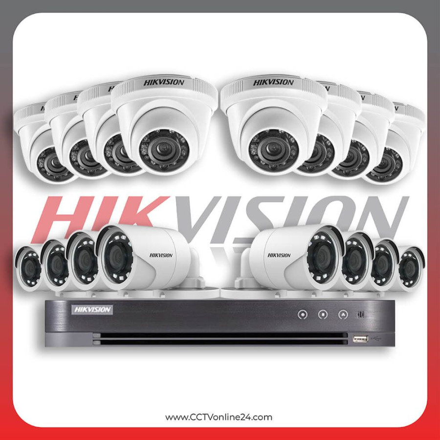 PAKET CCTV 16 CHANNEL HIKVISION 2MP ( 8 Indoor + 8 Outdoor ) - TKDN - utama