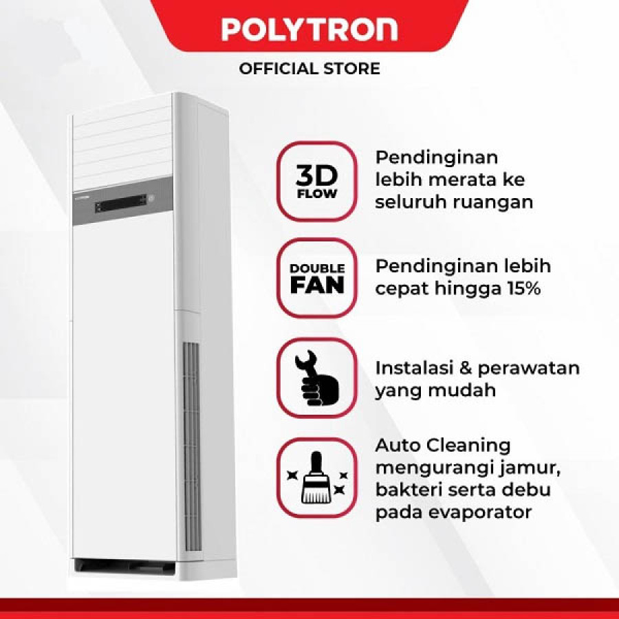 PENDINGIN RUANGAN 5 PK Tipe Floor Standing (Lantai) PSF 5032 POLYTRON - depan