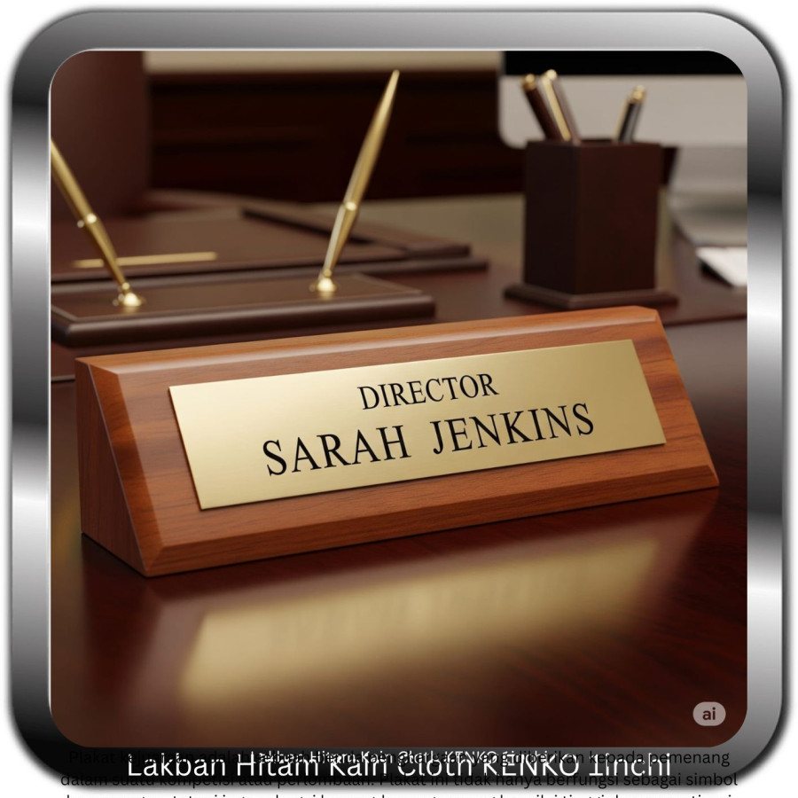 papan nama, katyu jati tulisan kuningan - utama
