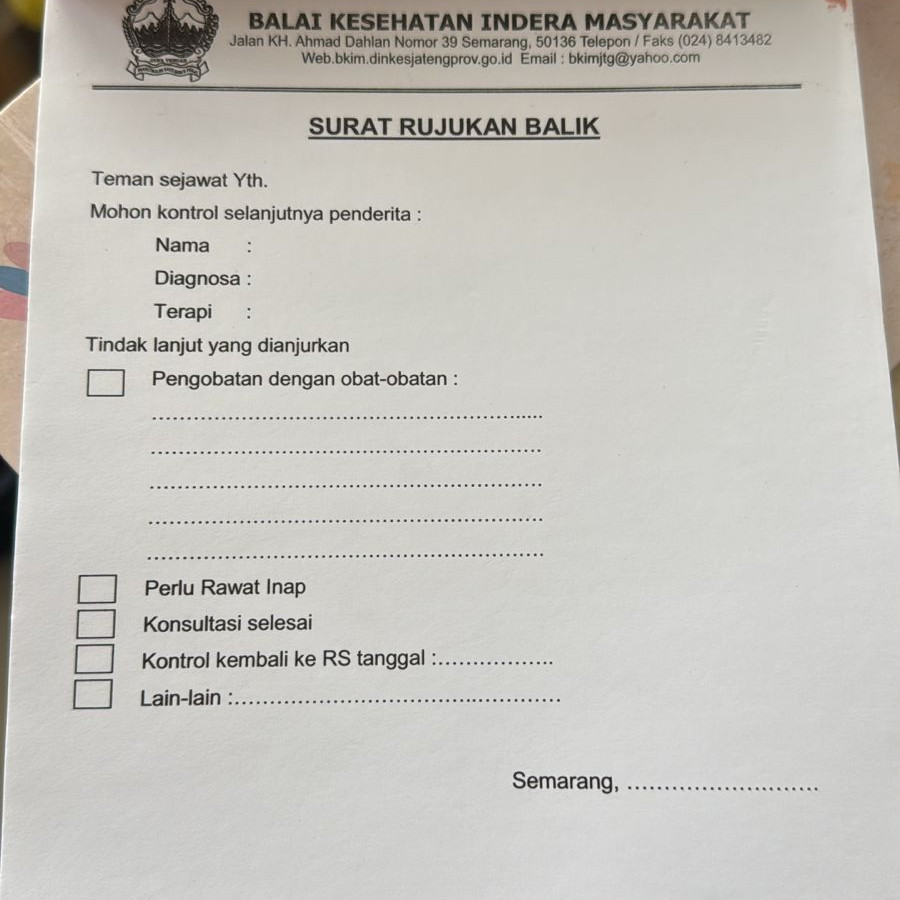 Surat keterangan Balik