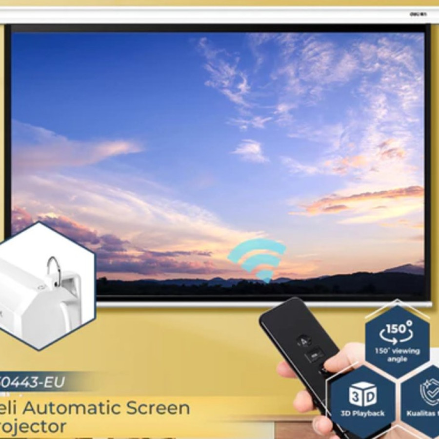 Layar Proyektor 120 Inch 16:10 Automatic Deli