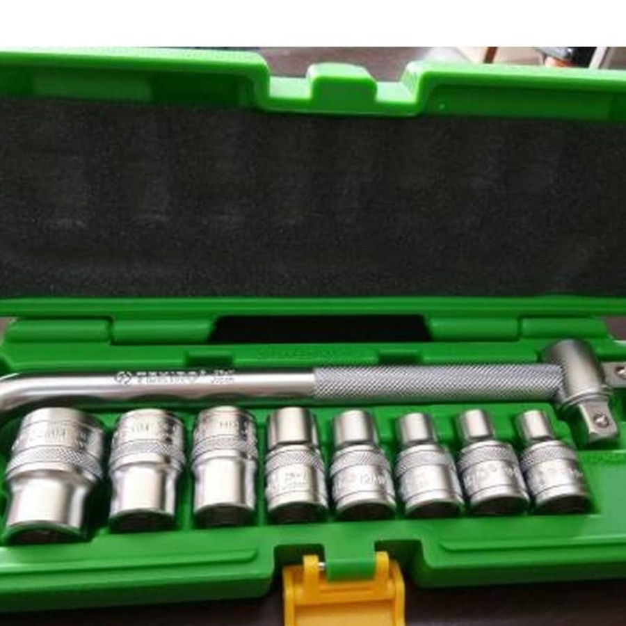Kunci Sok Set Tekiro 10 pcs 8-24 Box Plastik / 10pcs 8mm - 24mm - 6PT - utama
